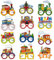 Lcnjscgo 24 PCS Train Party Paper Eyeglasses Train Party Favors Decorations Supplies Train Birthday Party Decorations Gifts Photo Booth Props for Kids