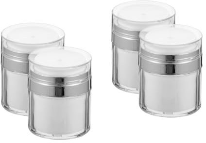 Healeved 2 Sätze Cremetiegel Drücken Reiseflaschen Travel Bottle Airless-pumpflasche 1 Klarer Behälter Vakuumbehälter Gesichtscreme Airless-Lotion-Flasche Cremeflaschen Pp Weiß 2 Stück * 2