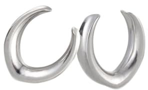 Grewod Ohr Piercings Chirurgenstahl, Silber Ohr Tunnel Herren Damen Flesh Tunnel Ohr Plug Ohr Expander Schmuck 19MM, 1 Paar
