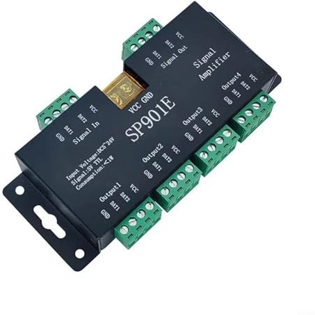 Alanmoship SP901E LED-Signalverstärker für WS2812B WS2811 WS2813 DC5-24V 4 Ausgänge