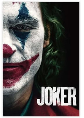 HACERR Joker (2019) Filmposter, Leinwand, Poster, Schlafzimmer, Dekoration, Landschaft, Büro, Raumdekoration, Geschenk, 40 x 60 cm
