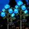 HELESIN Solarlampen für Außen Garten 2 Stück, IP65 Wassergeschützt Solar Blumen für Außen, 5 Rosen Blütenblätter Solarlampen für Außen, Solarlampen für Außen Deko, Büsche, Rasenflächen Deko(Blau)