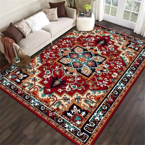 ROSURUG Orientteppiche Wohnzimmer 60X90CM Eine Vielzahl von grafischen Design Inneneinrichtung Zubehör Wohnzimmer Teppich Staub Teppich Rutsch Stop Schöne Deko rot