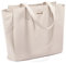LOVEVOOK Shopper Tasche Damen Handtasche Mittelgroß Tote Bag Women Mit Reißverschluss Laptoptasche 14 Zoll Arbeitstasche Lehrertasche Einkaufstasche Schultertasche für Schule Uni Büro Reisen, Beige