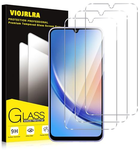 Viojrlra Verre Trempé [3 Pièces] Pour Samsung Galaxy A34 5G, Dureté 9H Film Protection écran, Ultra Résistant Vitre Protecteur, Clarté HD, sans Bulles, Anti-Rayures