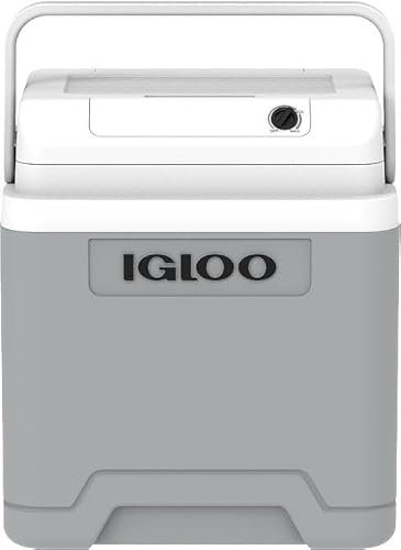 IGLOO IE27 AC/DC elektrische Kühlbox, 27 Liter, Mini-Kühlschrank 12/230 V für Auto, Boot und Freizeit, grau