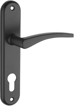 Ensemble de Poignées pour Porte de Chambre, Vesta Trou de Cylindre, Carré 7 mm, Entr'axes 165 mm, Noir, Esthétiques Et Pratiques, Aluminium Embouti, Couleur Nickelé Satiné, THIRARD