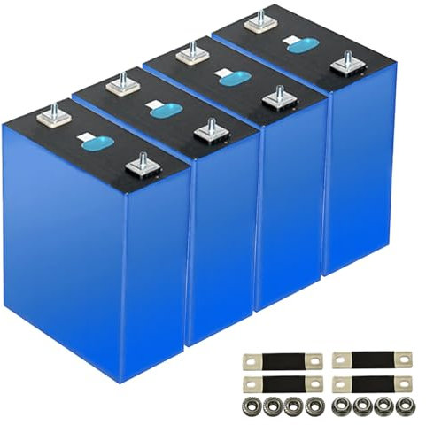 Cella Batteria LiFePO4 3,2V 280Ah/302Ah/320Ah, 10.000+ cicli, durata di vita più di 10 anni, DIY batteria agli ioni di litio 12V/24V/48V per camper, fuori rete, sistema solare (3,2V 280Ah 4PCS)