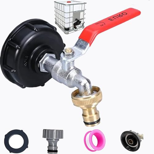 hufhwnso IBC Robinet Cuve 1000l, Bouchon Cuve 1000l 1/2,Raccord Cuve 1000 litres,s60 x 6 IBC Adaptateur Robinet Cuve 1000l Plastique 1/2