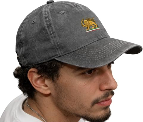 Generisch Make-Iran-Great-Again Hat Trucker Cap, altmodische iranische persische Flagge Löwe und Sonnenhut, leichte, verstellbare kulturelle Themenkappen, Unisex.