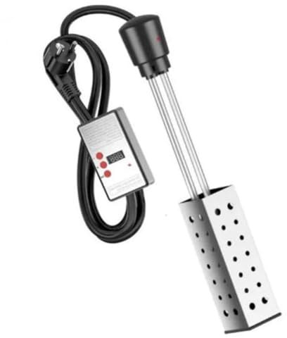 Electric Immersion Heater 2500W Portable Stainless Steel Water Heater with Thermostat and Digital LCD Thermometer for Home, Camping, Pool, Outdoor Use