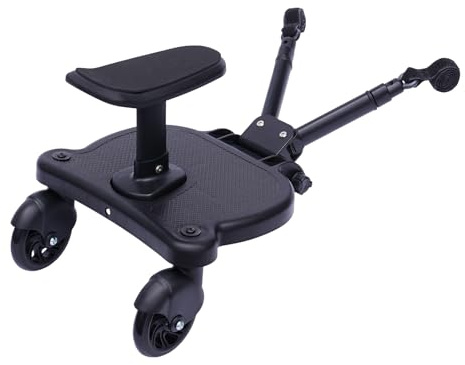 Monopatín universal, caminata para cochecito ajustable para 2 niños, Buggy Board 2 en 1 sentado de pie con asiento, Kinderwagen ruedas 360° a prueba de golpes, 3 a 7 años, carga 25 kg