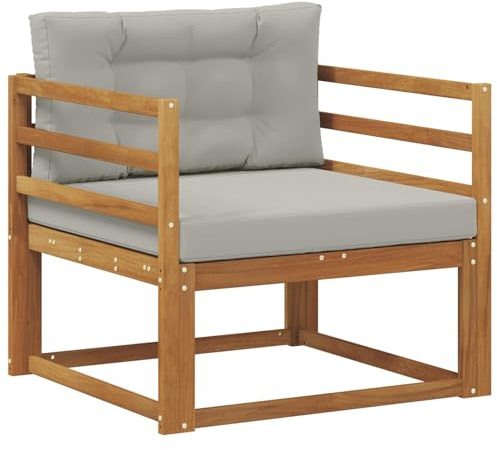 vidaXL Outdoor Mittelsofa Massivholz Akazie Natur, Akazienholz Mittelsofa, Langlebige Lounge für den Außenbereich, Modernes Terrassensitzmöbel, Stylische Garten-Couch, Wetterfeste Möbel