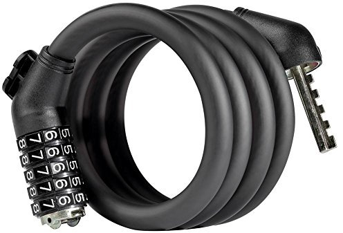 MSKAY Anti-Theft Bike Lock Cable, Passwort Security Bike Lock, Basic Self Coiling Rückstellende Kombi Cable Bike Schlösser mit kostenlosem Halterung, 3.9/5,9 Füße, 4 Farben, Black, 1.2m