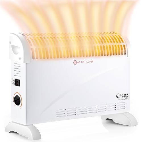 DONYER POWER Convector Radiator Heater with Adjustable Thermostat Free Standing in White 2000W