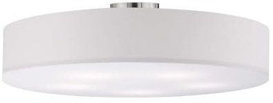 Trio Leuchten Deckenleuchte Hotel 603900501, Metall Nickel matt, Stoffschirm weiß, exkl. 5x E27