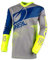 O'NEAL | Mountainbike Langarm-Shirt | Kinder | MTB DH FR Downhill Freeride | Atmungsaktives Material, Gepolsterter Ellbogenschutz | Element Youth Jersey Factor | Grau Blau Neon-Gelb | Größe XL