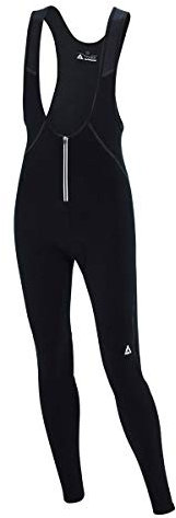 Airtracks Herren Winter Thermo Fahrradhose Lang mit Trägern Comfort Line Trägerhose Fahrrad Hose Radhose Radlerhose Gepolstert Warm- schwarz-Silber - L