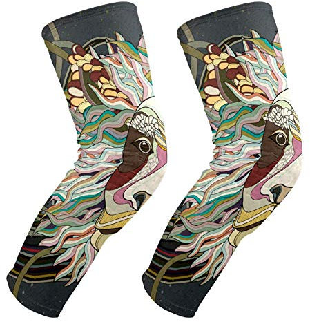 EZIOLY - Ginocchiere con leone, per basket, calcio, pallavolo, a nido d'ape