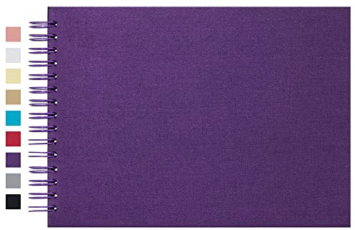 potricher 12,2 x 8,5 Zoll großes DIY Scrapbook Fotoalbum 80 Seiten Dickes Kraftpapier Scrap Book Alben für Hochzeitstag Familie und Baby (Lila)