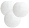 Matissa Papierlaternen, gemischte Farben, 3er-Pack, runde Papierlaternen, Lampenschirm, Party-Dekoration (ganz weiß, 20 cm)