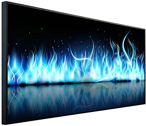 Ecowelle Infrarotheizung mit Bild | 750 Watt | 60x120 cm | Infrarot Heizung| | Made in Germany| i 42 Blaue Flammen