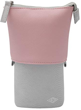 WEDO 24273009 Schulmäppchen my Butler, 2-in-1 Mäppchen und Butler, 2 kleine Innenfächer, pflegeleichtes Material, rosa/grau