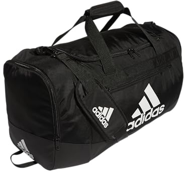 adidas Unisex Defender, Sports Duffel for Men and Women, Durable Gym Bags Sportsack, schwarz/weiß