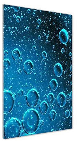 Tulup Impression sur Verre de 50x100 cm Image Tableau Photo décorative panoramique pour la Cuisine et Le Salon - Divers - Bulles sous l'eau - Bleu