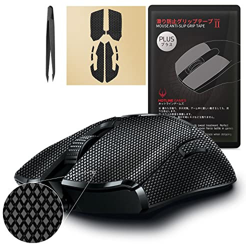 Hotline Games Grip Upgrade 2.0 Plus Anti Slip Grip Tape, Compatible With Raer Gaming Mouse Skins, Cut to Fit, Easy to Apply, Black