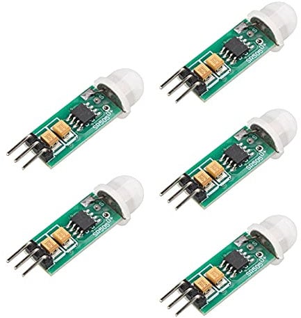 Jopto 5PCS HC-SR505 Mini Detector de Sensor de Movimiento Humano PIR Infrarrojo Compatible con Arduino