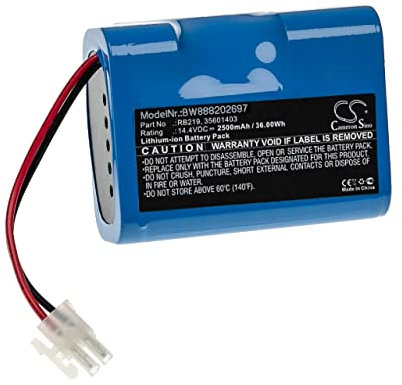 vhbw batteria compatibile con Hoover RBC090/1001, RBC090/1011, RBC090001, RBC090011 home cleaner (2500mAh, 14,4V, Li-Ion)