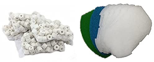 Blagdon Professional Bio Media for All Pond Filters and Affinity Pools & Inpond 5 In 1 3000 Maintenance Kit, Replacement Filter Foam And Polymer Wool Filter Pad To Fit The Inpond 5 In 1 3000 Filter