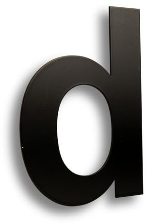 HASWARE Numero civico moderno in acciaio inossidabile spazzolato Elegante porta alfabeto placca Street Home Decor (d, 6 pollici nero)