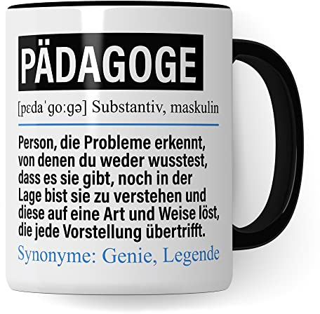 Tasse Pädagoge lustig, Pädagoge Geschenk Beruf, Spruch Kaffeebecher Pädagogik Geschenkidee, Beruf Kaffee-Tasse Teetasse Becher