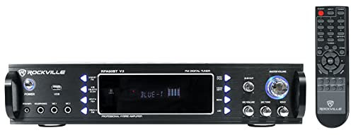 Rockville RPA60BT V2 1000 Watt 2-Ch USB Bluetooth DJ/Pro/Karaoke Amplifier Mixer