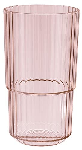 APS Linea - Vaso de plástico Tritan de 0,5 litros, sin BPA, apilable, irrompible, reutilizable y apto para lavavajillas, 500 ml, rosa claro