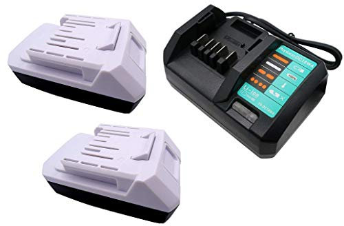 Lot de 2 Batterie 18V 2.0Ah BL1813G + Chargeur de Remplacement 2.0A pour Makita DC18WA Chargeur, 14,4-18 V pour Makita G-Serie HP457D TD127D UR180D CL183D DF457D BL1820G BL1815G