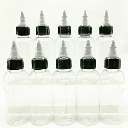 TUKEVA 10 PCS 60ml Tropfflaschen Set aus Kunststoff Transparente Kunststoff Quetschflaschen Flüssigkeitstropfflasche für DIY-Kunsthandwerk, Ink Liquid, Öle,Kleber, Mehrzweck, Chemikalienresistent