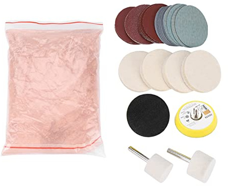 Glaspolierset, Glas- und Windschutzscheiben-Polierset, Schleifpapier, Kratzerentfernungsset, Cerdioxid-Schleifscheiben, Polierpad, Filz