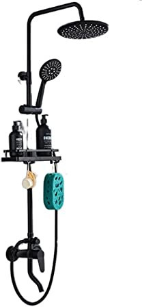 AYDYA Schwarzes digitales Duscharmatur-Set Badezimmer-Warm-Kalt-Mischer-Thermostat-Badsystem-Wandhalterung (Color : Hot and Cold-05)