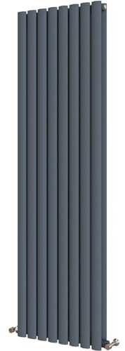 Radbliss Oval Column Vertical Radiator 1800x472mm Anthracite Double Central Heating Upright Tall Designer RAD