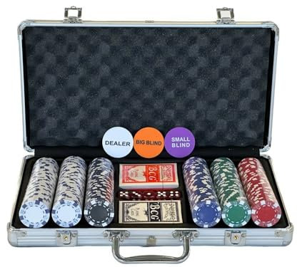 Pegasi Pokerkoffer - Pokerset - 300 Laser Pokerchips - Poker Komplett Set 11.5g Chips Deluxe - Ideales Texas Hold Em Set - Mit Koffer, Pokerchips, und Pokerkarten
