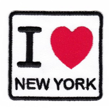 I love New York Aufnäher zum aufbügeln oder aufnähen Bügelbild Aufbügler für Kleidung gestickter Bügelpatch Applikation Herz NY USA Patch Größe 6,2 x 5,8 cm