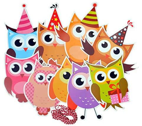 HONMEET 2St Dekorationen für Kindergeburtstage Babyparty-Wimpelkette kinder Girlande Eulenbanner Eule hängende Dekoration Tier Ziehen Sie die Flagge Ornament Kranz das Banner