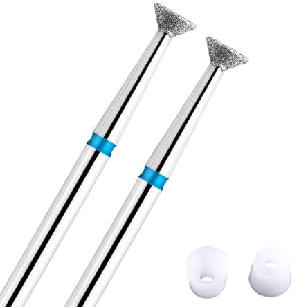 Acycoin2A 2pcs Head Disc Grinding Burr T Mills Grinder Diamond Electric Nail Drill Bit