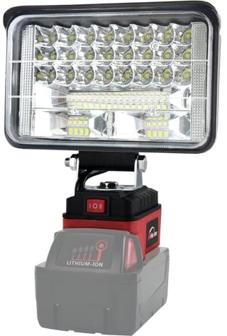 AUTOJARE Akku Lampe für Milwaukee m18 18v 5 Zoll Kabellose Led Arbeitsleuchte 5200LM Tragbares Led Strahler Baustellen Lampe für Autoreparatur, Heimbeleuchtung, Camping, Angeln (kein Akku)
