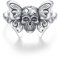 Totenkopf Ring für Damen 925 Sterling Silber Schmetterlings Ring Gothic Schmuck Totenkopf Schmuck für Herren Damen Offen und Verstellbar