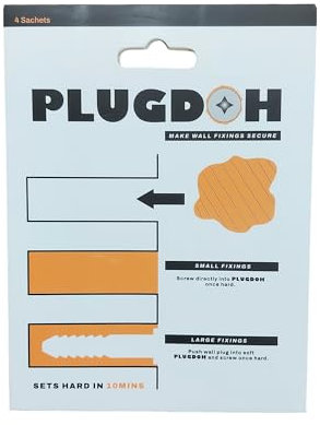 Plugdoh - Fissare Shaky Fissaggi a muro Rendi sicuro i tasselli esistenti (4 x 5g bustine)