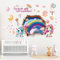 Wandtattoo Regenbogen Einhorn 3D Effekt XXL - Große Wandaufkleber Wolken mit Spruch - sei frech und wild und wunderbar - Wandsticker Wanddeko Geschenk für Mädchen Babyzimmer Kinderzimmer